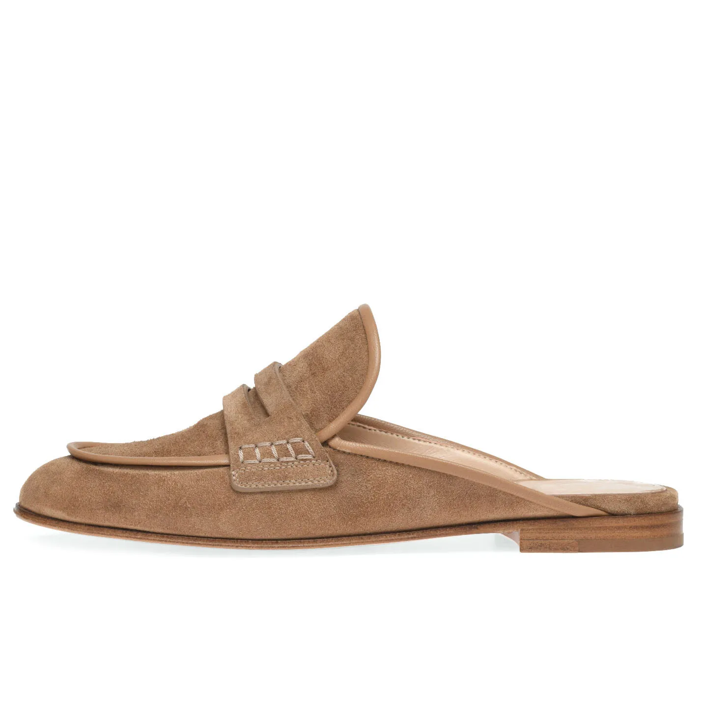 Ladies\' Summer Outdoor Mule Shoes The New Style 2025 Black Camel Color Casual Flat Slippers Suede Shoes