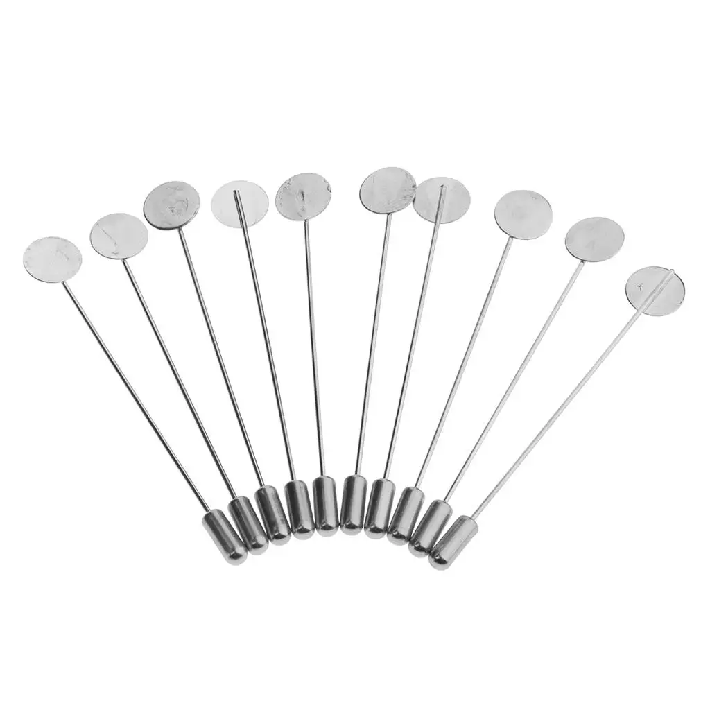 10Pcs Handmade DIY Lapel Pin Base Flower Boutonniere Stick Pin Mens Suit Making