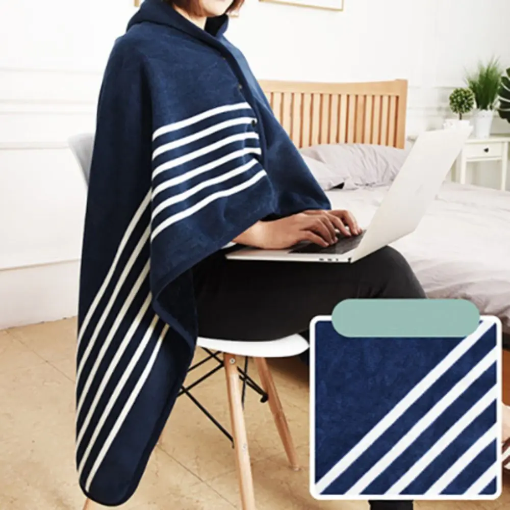 

Casual Plaid Blanket Wearable Blanket Thicken Soft Home Shawl Polyester Warm Flannel Blanket Winter