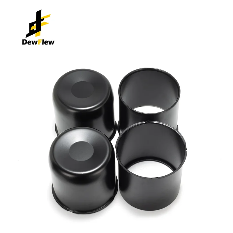 DewFlew 2/4 pièces 124.4mm moyeu en acier inoxydable pousser à travers les capuchons centraux de roue accessoire de voiture pour remorques camions SUVs RV jantes