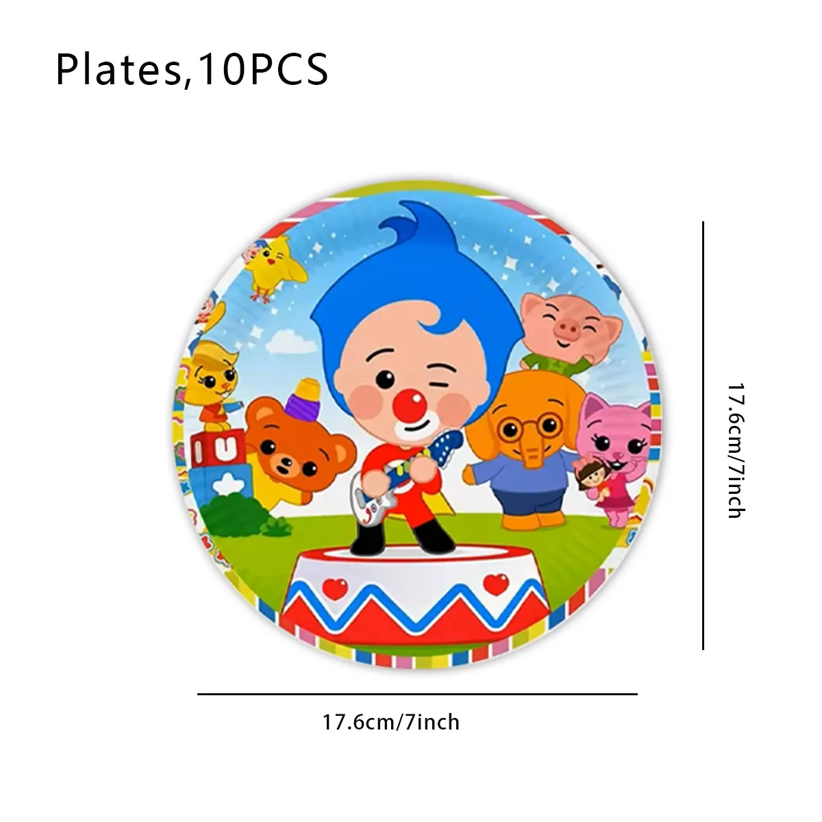 Cartoon-Clown-Geburtstagsparty-Dekoration, Tischware, Tischdecke, Teller, Serviette, Becher, Geschenk, Babyparty, Zirkusparty, Gastgeschenke, Zubehör – Detail 7