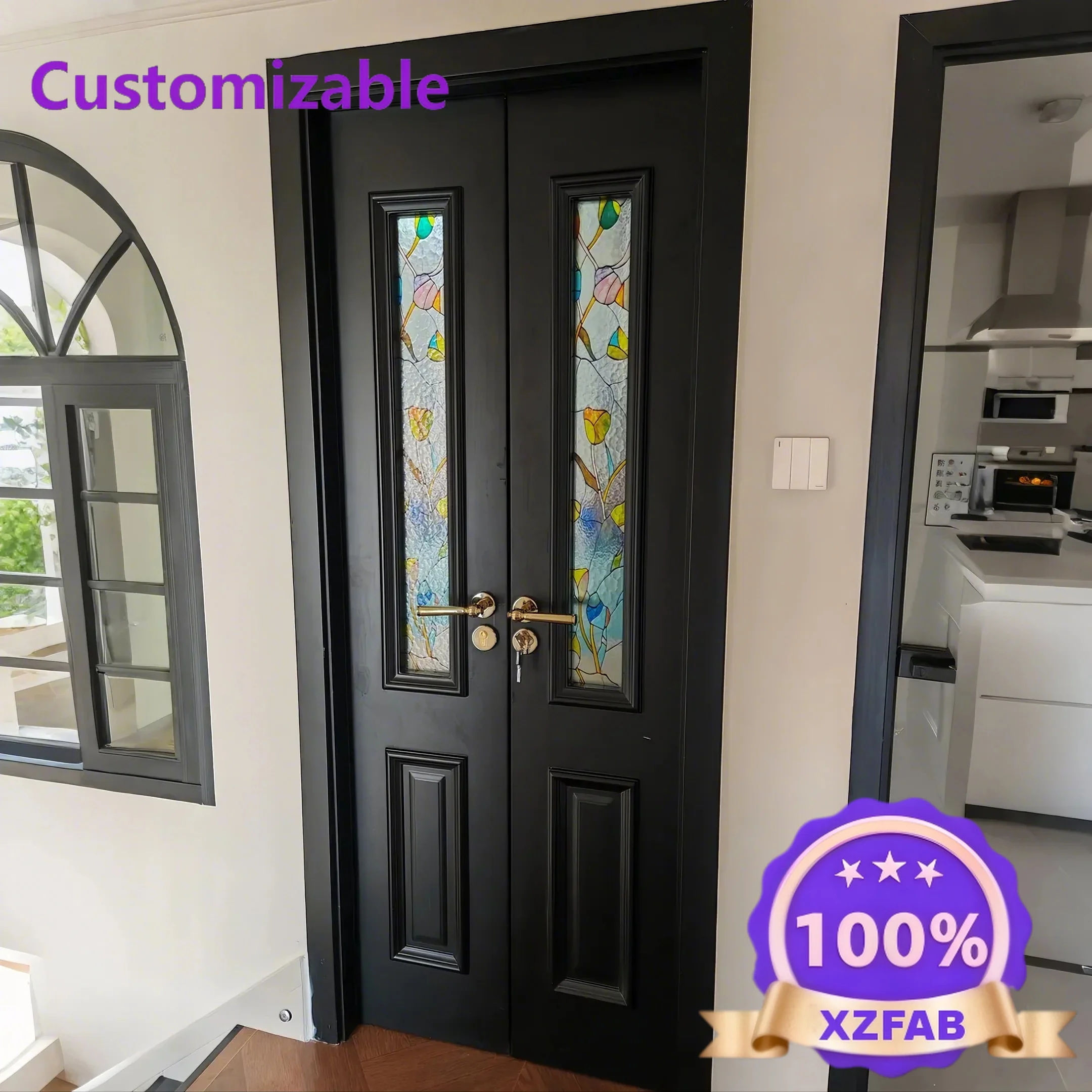 Factory Direct 2026 Double door small opening bedroom 1 meter indoor door medieval flat  small apartment very narrow opposite