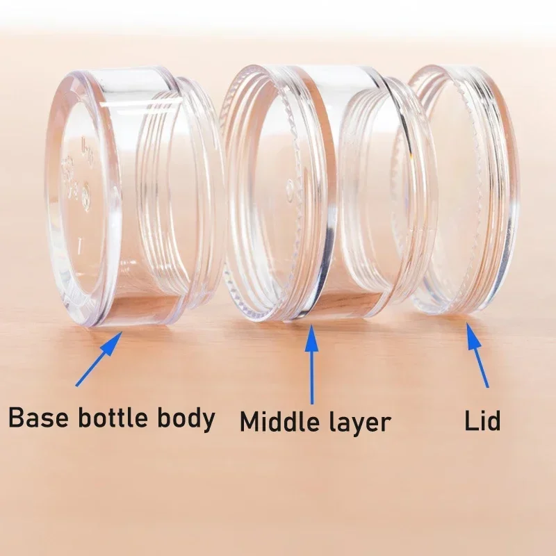 2Pcs 5g/10g Round Clear Stackable Creams Jars Storage Box Empty Mini Cosmetic Containers For Jewelry Nail Art Eyeshadow Crafts