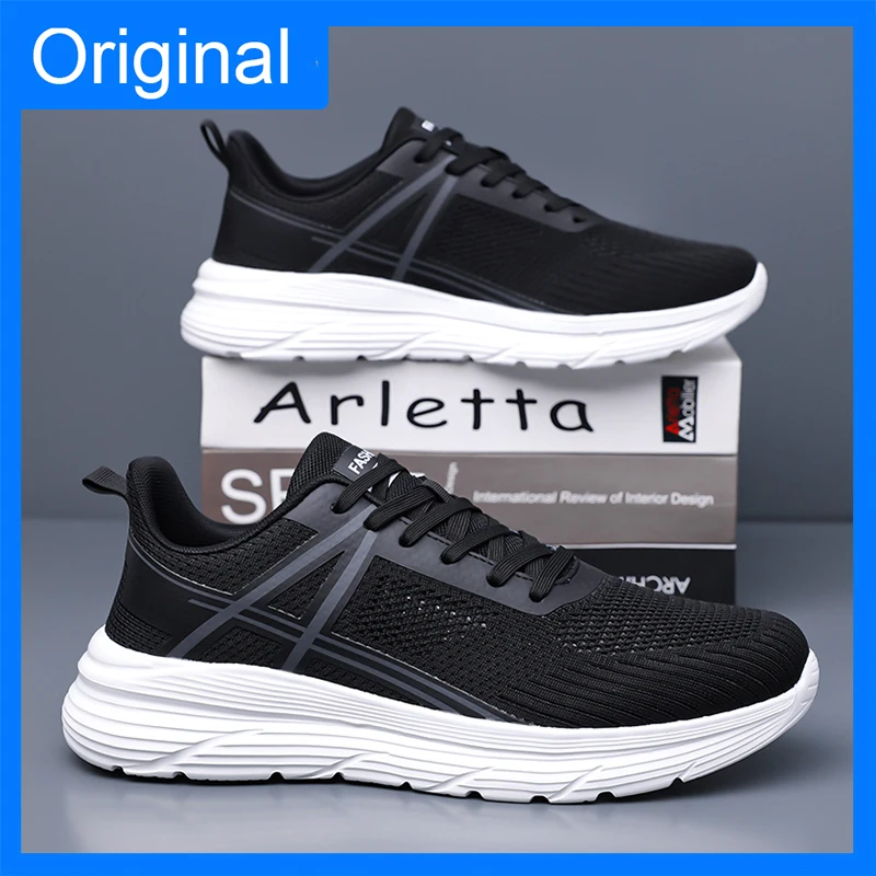 

Men Sports Shoes Trend Mesh Breathable Soft Sole Rebound Cushioning Summer Running Shoes 2026 New Comfort Versatile Tennis Shoes