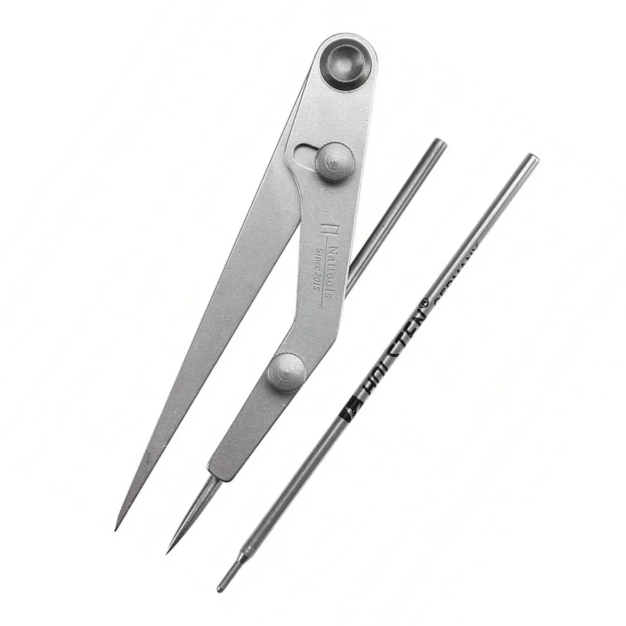 

Leather Craft Pitch Gauge Spacing Silver Marking Pen Compass Leather Wing Divider Edge Creaser DIY Leather Craft