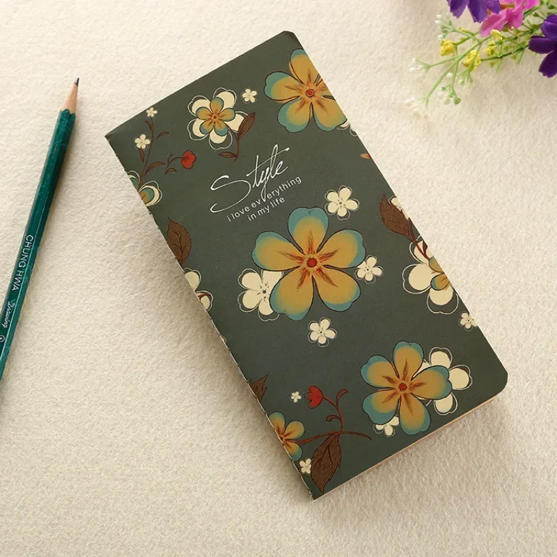 Beautiful Flower Notebooks 24-page Blank Kraft Paper Notepads Student Teacher Stationery Back To School