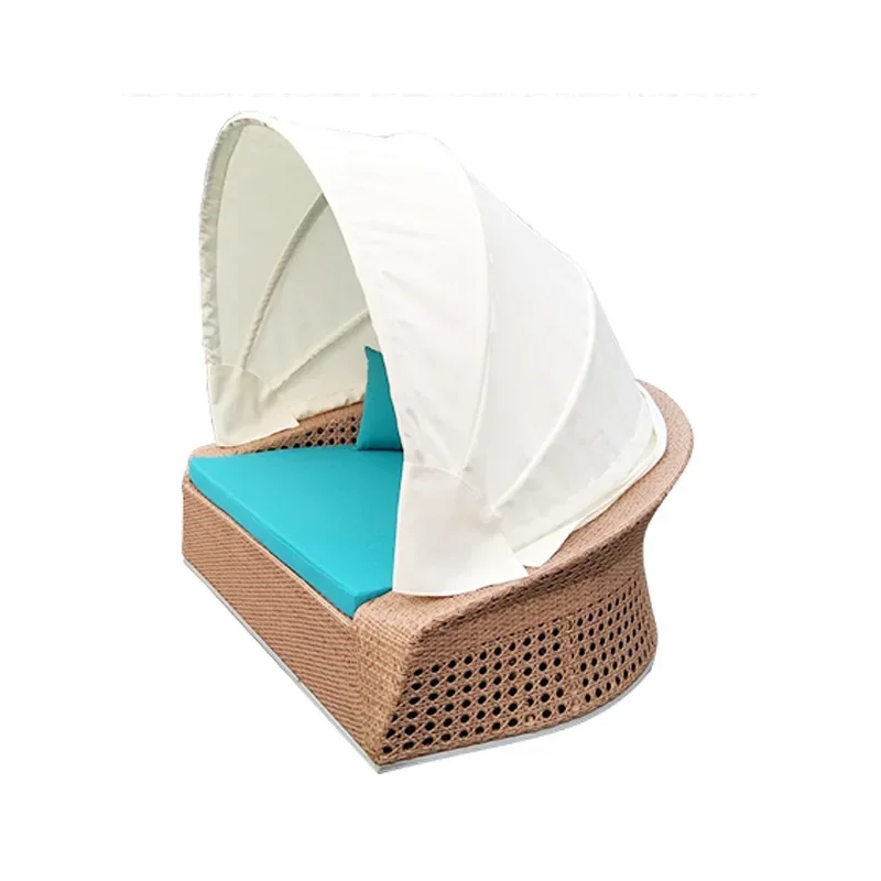 

Outdoor rattan sofa bed, pool round bed, beach , villa courtyard rattan