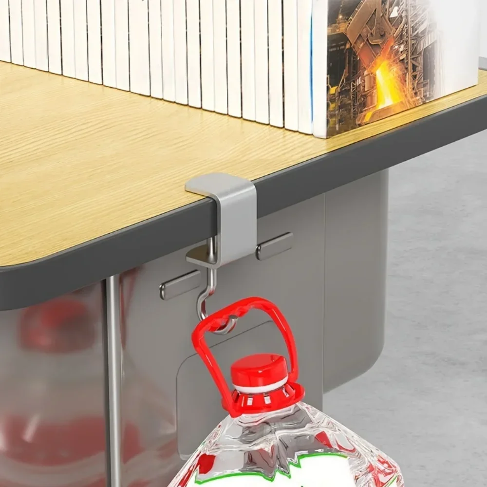 2 قطعة 360 ° خطافات طاولة فولاذية قابلة للدوران - تركيب قابل للفصل وغير قابل للتدمير لمكاتب المكاتب والمهاجع المدرسية #1