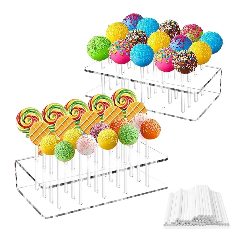Hole Cake Pop Stand Candy Display Acrylic Stand Clear Durable Candy Stand Baby Shower Wedding Party Birthday Dessert Placement