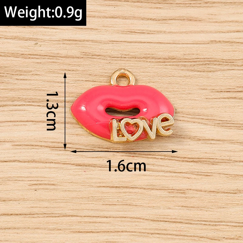 Tusember 10 Stück Neue Legierungs-Romantik-Valentinstags-Charms Rote Liebesherz-Anhänger für DIY-Armband-Schlüsselanhänger-Schmuckherstellung – Detail 11