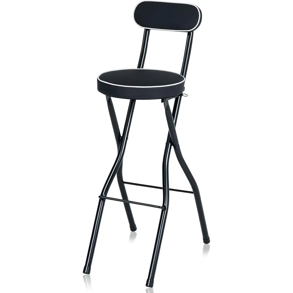 

1 Pcs 29.5 Inch olding Bar Stool with Backrest Tall oldable Stool Chair with Cushioned Padded Portable Collapsible Counter Heigh