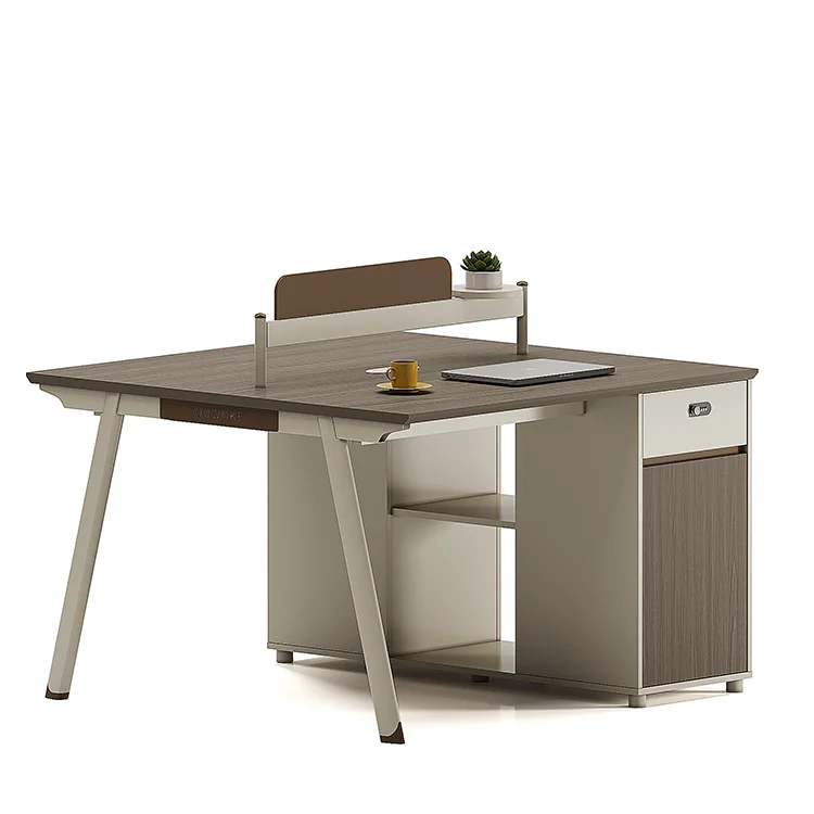 Modern Eco-Friendly Wooden Pedestal Office Desks with File Drawers for Commercial Use Optimal Workspace GuangLi BZ-Z0112
