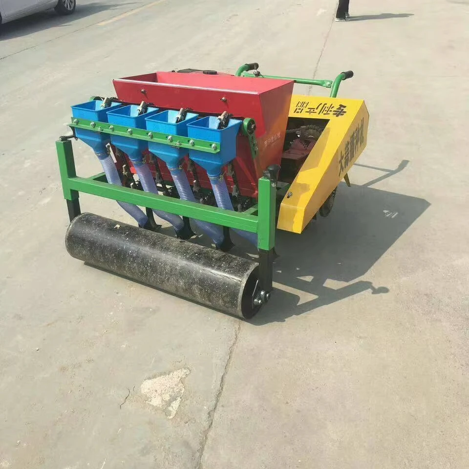【Hot】Push Garlic Seeder High Efficiency Garlic Seeder Controllable Spacing Four Row Rapid Seeder