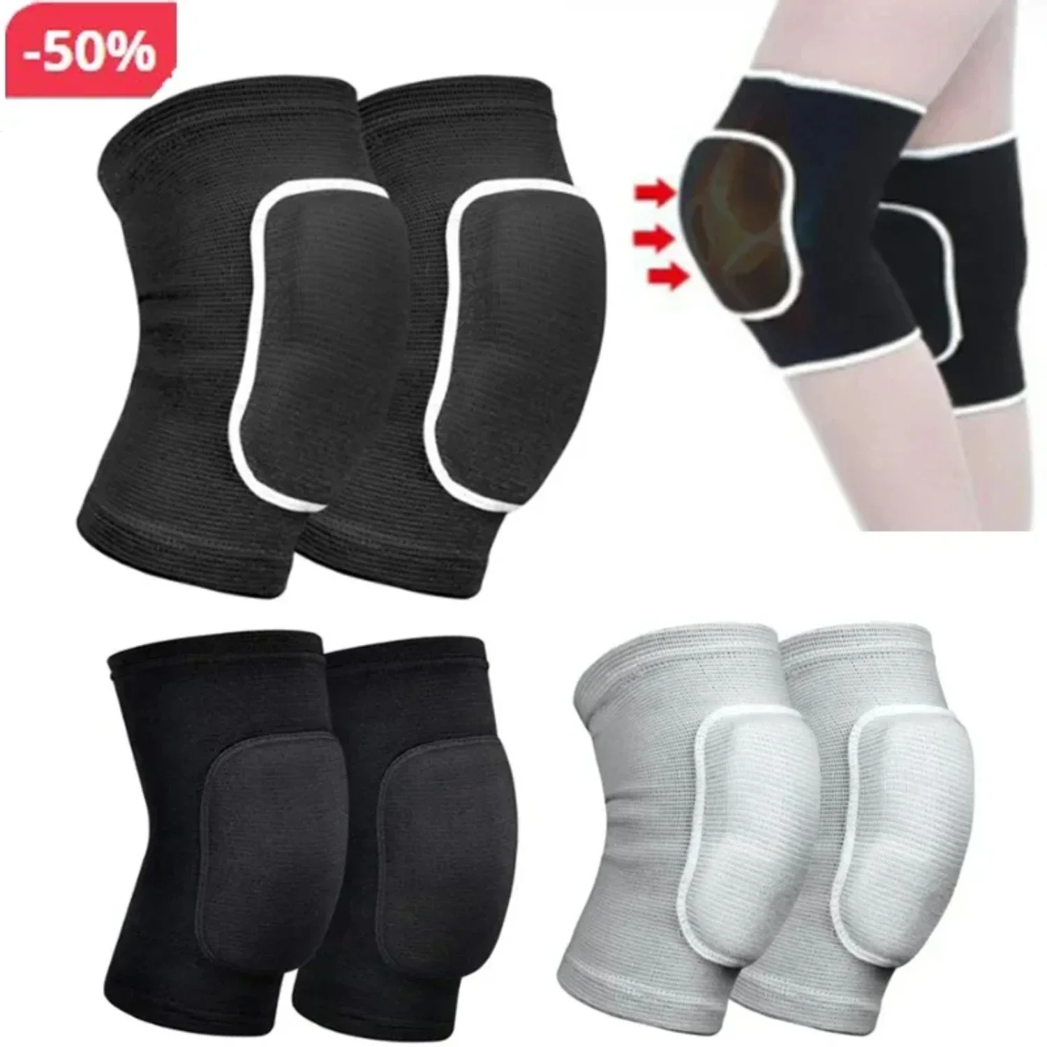 Advanced Compression Technology Comfortable Non-Slip Men's and Women's 2pcs Sports Protective Fitness Knee Support Gear Set - Ba