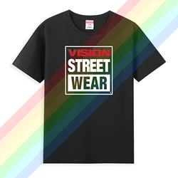 2024 Cotton Men Women Vision Street Wear T-Shirt Vision Street Wear T-Shirt Blanks Vintage Summer Top Fitted T Shirts for Men