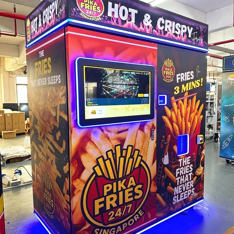 French Fries Fried Potato Chips Chicken Vending Machine Hot Sale Customized 32-inch Touchscreen 24h Self-service Snack Kiosk