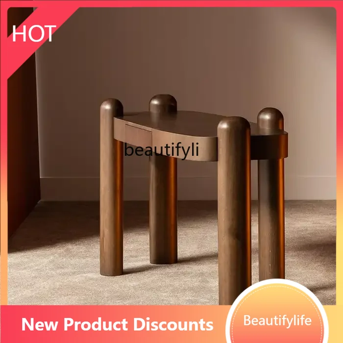 

F4567 Vintage Style Irregular Solid Wood Entryway Table Retro Creative Entryway Console Living Room Decorative Side Table