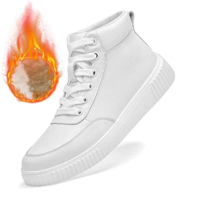 

For The 2025 New Winter Season,You Can Choose Genuine Leather Casual Men's High-top Shoes with Cotton Added for All Four Seasons