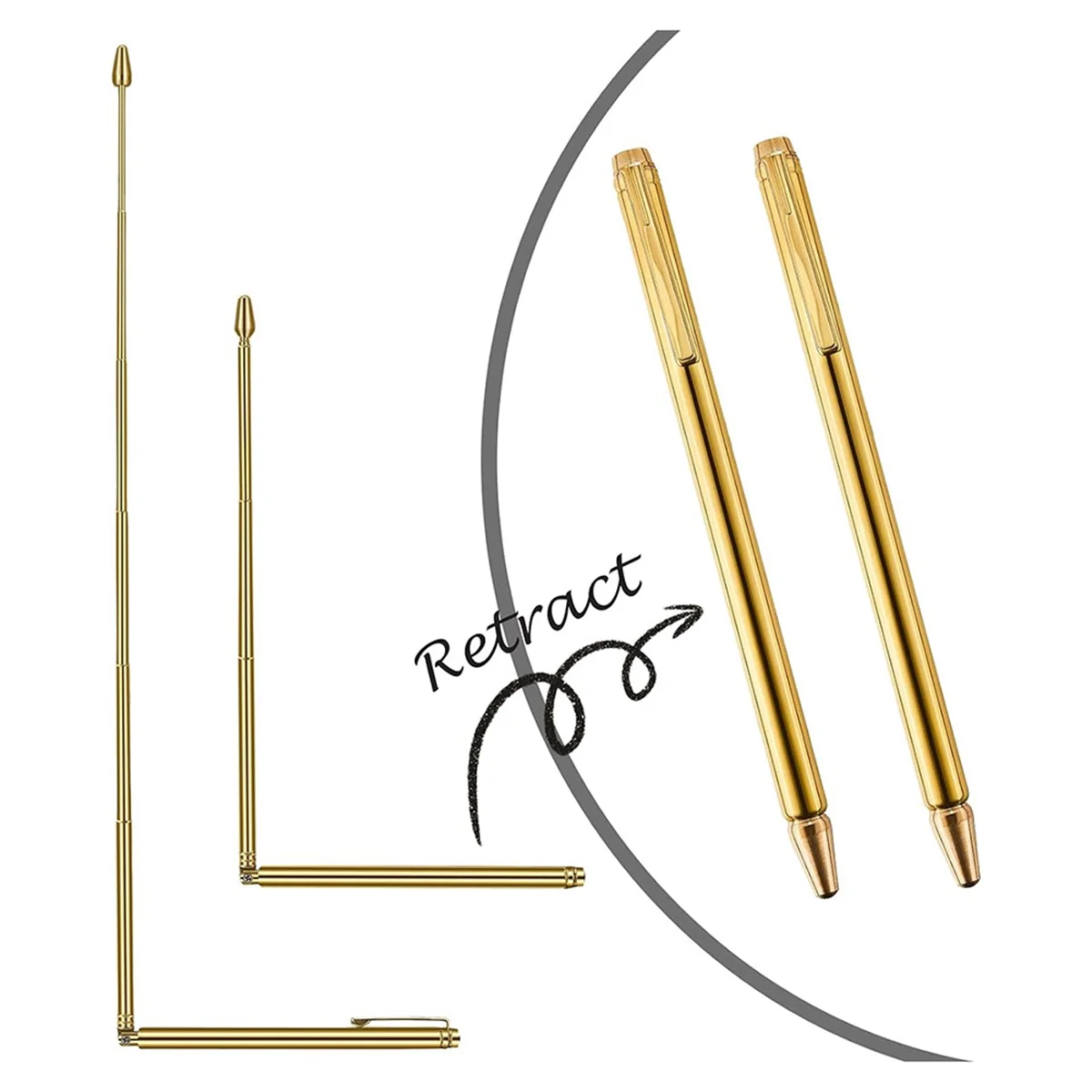 3 Stuks Wichelroeden Koper En Wichelslinger, 2 Intrekbare Paranormale Wichelroeden En 1 Slinger Hanger Goud