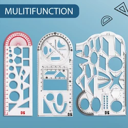 Multifunctionele Geometrische Functie Heerser Set Wiskunde Tekening Sjabloon Meetinstrument Voor Student School Kantoorbenodigdheden