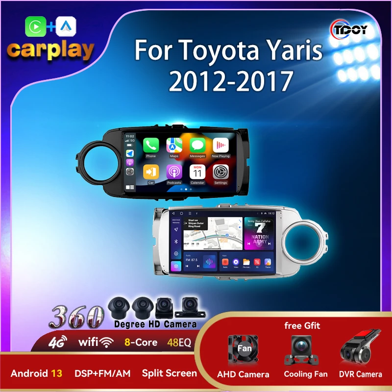 2Din Android For Toyota Yaris LHD RHD 2012-2017 Autoradio Multimedia Automotive Carplay Car Stereo DSP Subwoofer Video 2 Din DVD