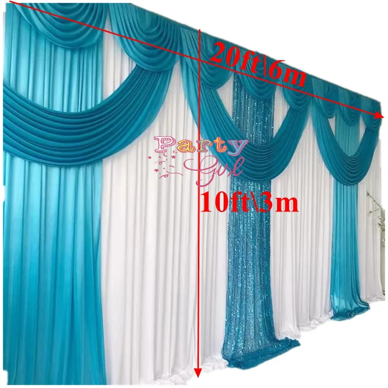 Wholesale Price Ice Silk Backdrop Curtain With Colorful Swag Drape Sequin Background For Wedding Event Party Decoration