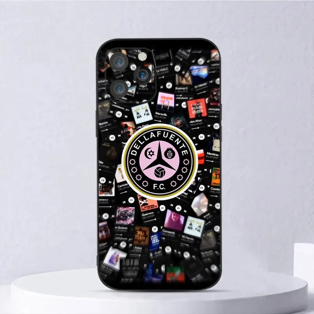 D-Dellafuente F C   Phone Case For iPhone 16,15,14,13,12,11,Plus,Pro Max,XS,X,XR,SE,Mini,8,7 Soft Silicone Black Cover