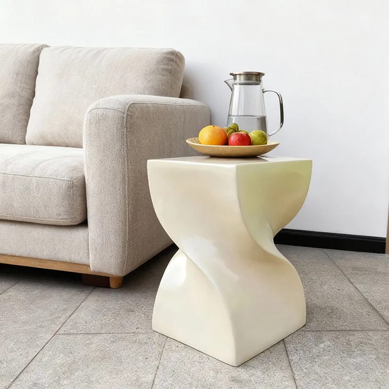 INS Spiral Side Table, Twisted Design Bedside Nightstand &Living Room Accent Table,Aesthetic Home Decor&Creative Furniture Piece