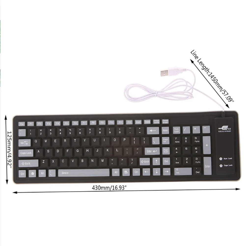 

1pc Key Silicone Keyboard Foldable Waterproof Dustproof Protective Keypad For Usb Computer Laptop 103 Key Silicone Keypad