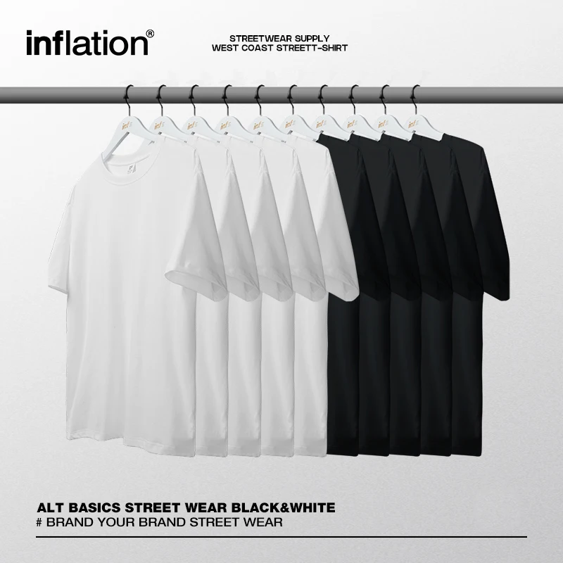 INFLATION Designer Cheap 100% Cotton Mens T Shirts Summer Regular Fit Blank t-shirt Unisex Tops