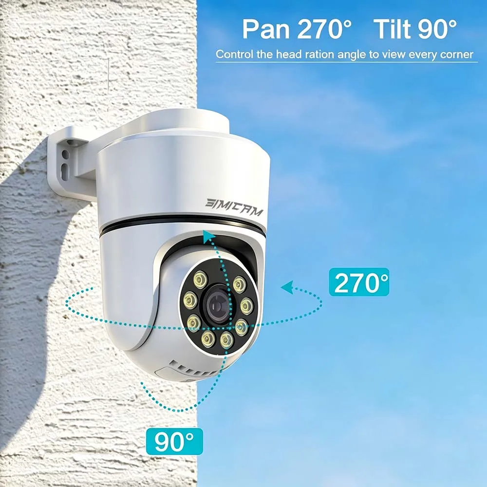 4K/5MP PTZ PoE IP Security Camera CCTV Surveillance Camera Outdoor Onvif Color Night Vision Motion Detection 2-way Talk SD Slot - view 3