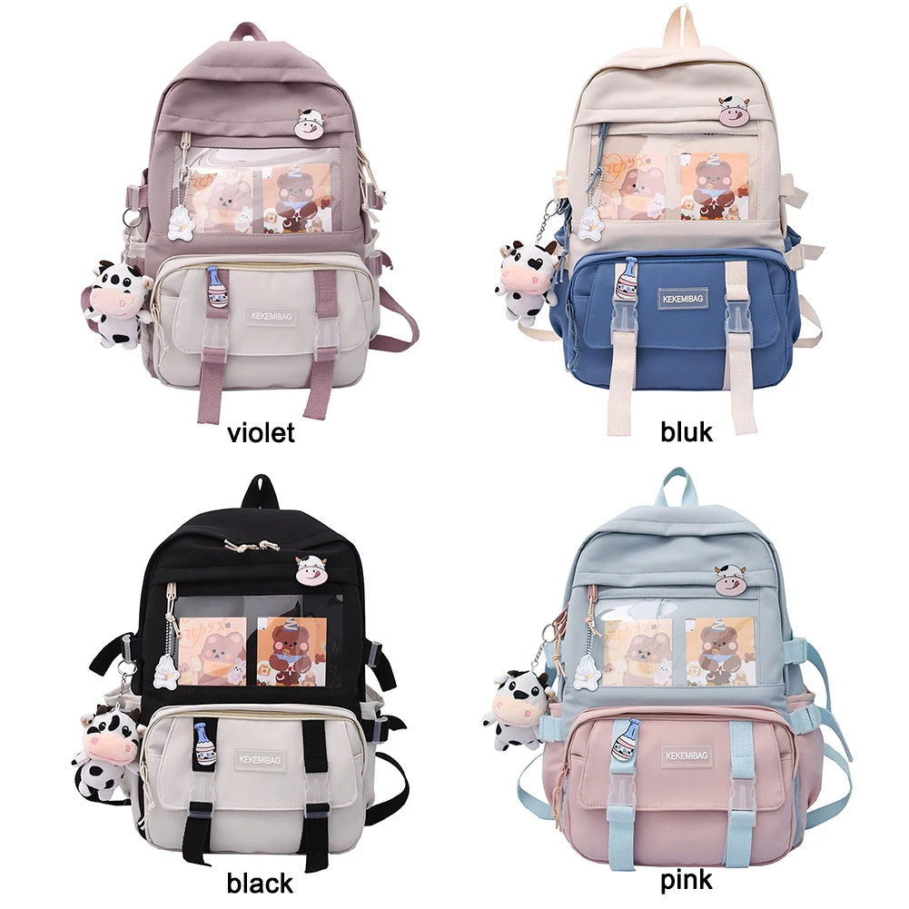 Frauen Mode Rucksäcke Kontrast Farbe Design Leinwand Tasche für Tägliche Freizeit College Rucksack Studenten Patchwork Rucksack