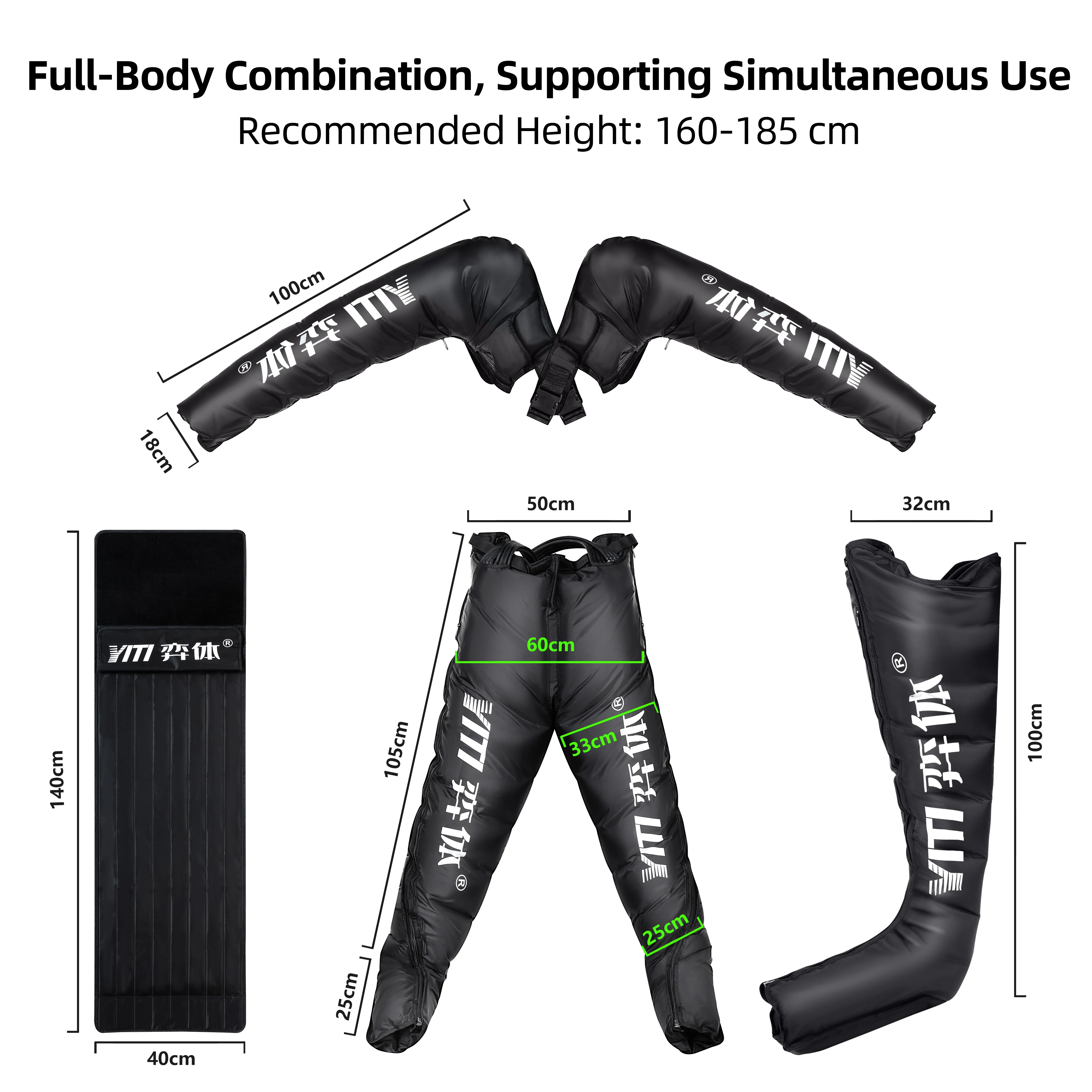 YITI 8 غرف العلاج بالضغط على الساقين ضغط الهواء مدلك عضلات القدم ، آلة التصريف اللمفاوي للجسم بالكامل علاج مريح #5