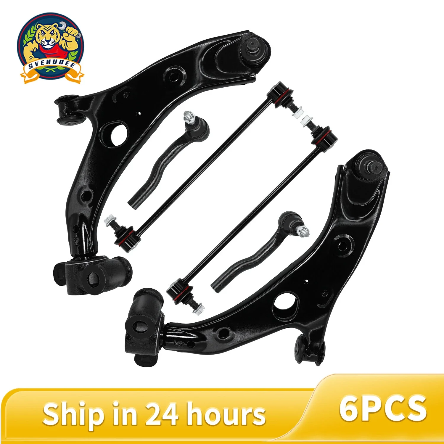 

Svenubee Front Lower Control Arm Stabilizer Sway Bar Link Outer Tie Rod Boot 6pcs Kit for Mazda 3 Sport 2014 2015 2016 2017 2018