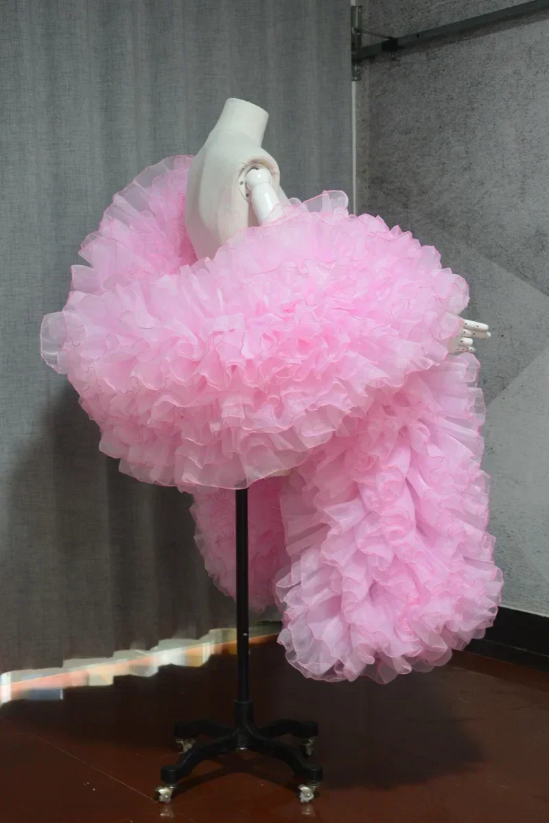 

Fashion Stage ball party Club fluffy Ruffle organza boas shawl cape wraps tippet cappa opera cape wedding accessory custom color