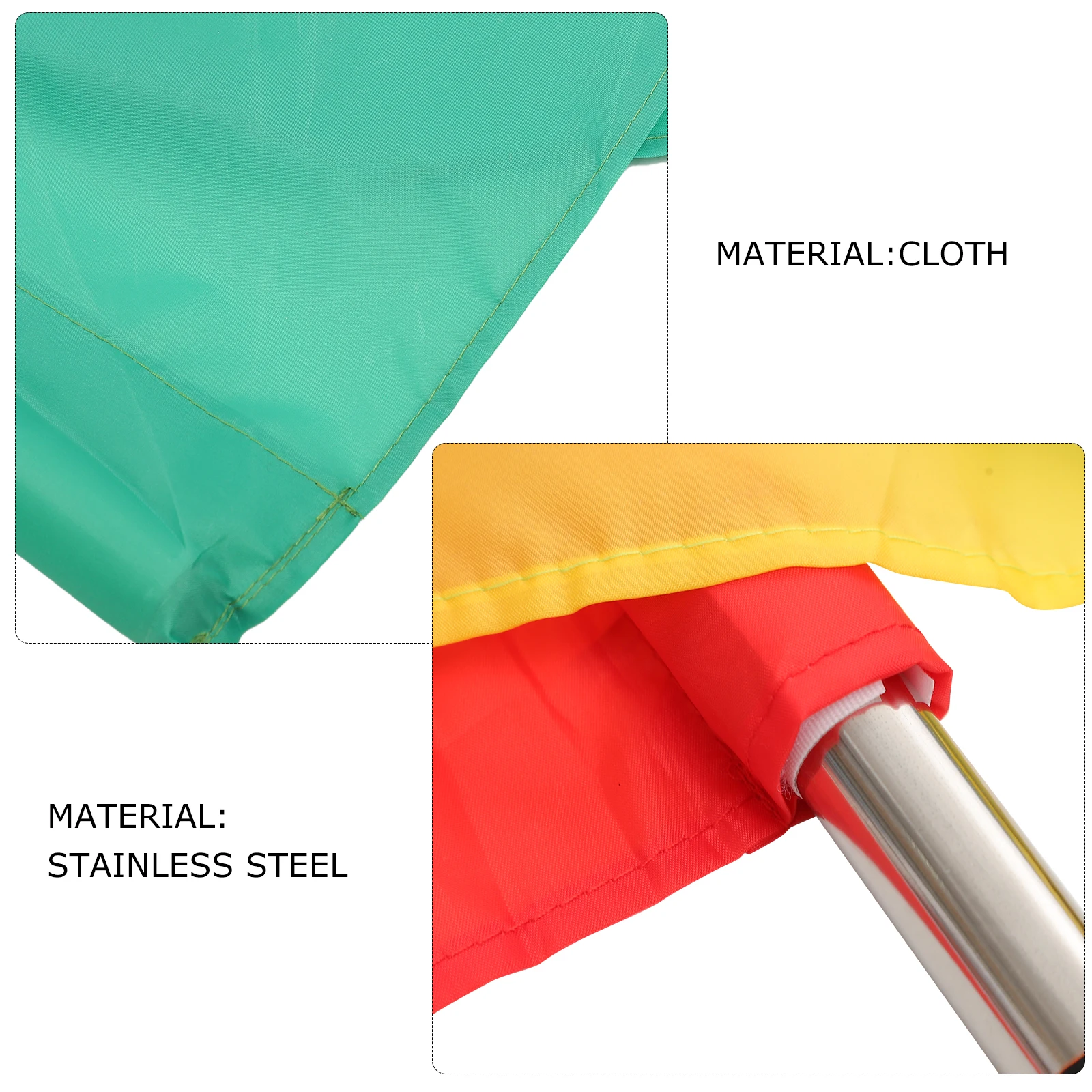 

4pcs Equipment Referee Warning Hand Signal Flags Lightweight Stainless Steel Pole Ergonomic Handle Fan Cheering