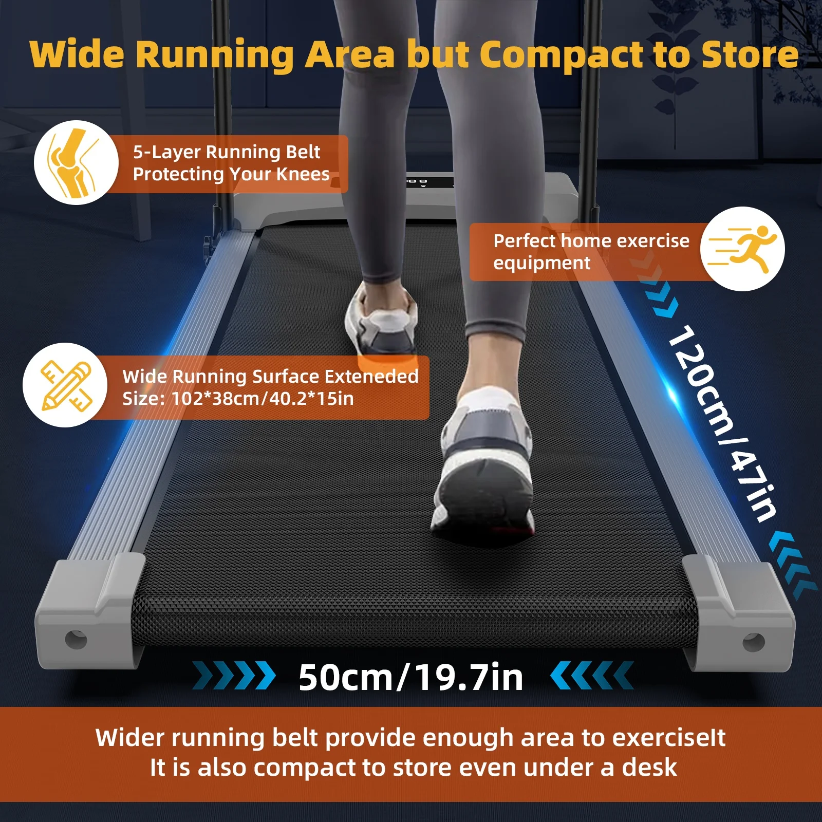 Professional Gym Equipment Electric Foldable Treadmill Smart Folding Portable Walking Pad Mini Desk Treadmill For Home Use