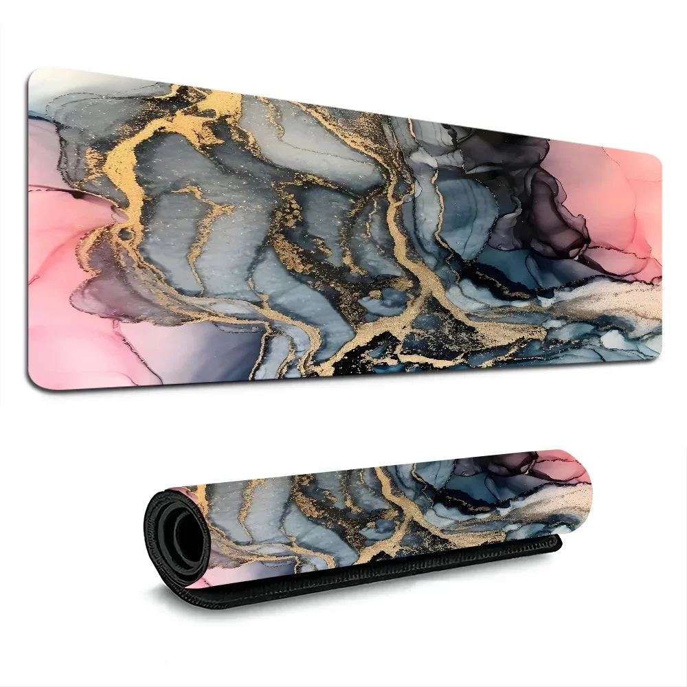 لوحة ماوس رخامية كبيرة الحجم مقاس 900 × 400 XXL لوحة مكتب مطاطية لوحة ماوس ألعاب حصيرة مكتبية غير قابلة للانزلاق لملحقات الألعاب والعمل المكتبي