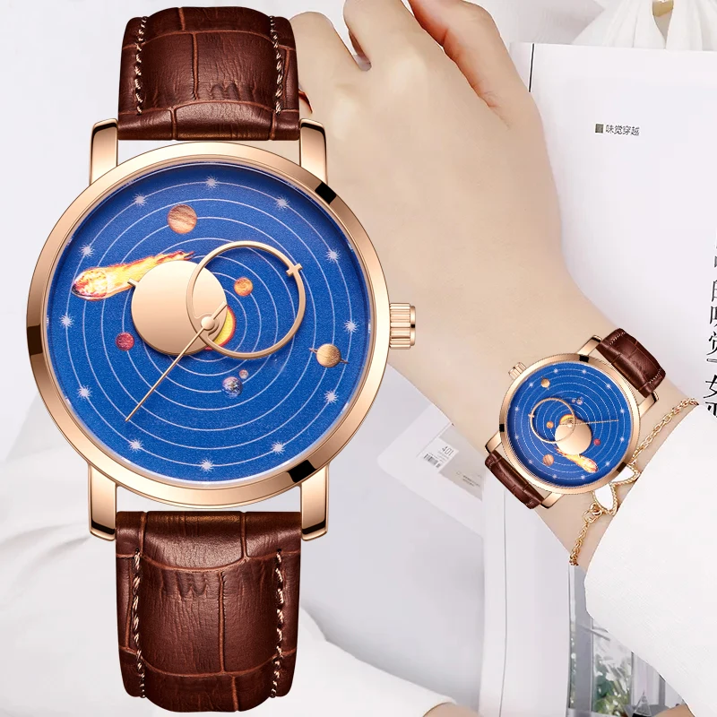 

LIGE Fashion Simple Ladies Wristwatch Women Watch Top Brand Luxury Gold Female Waterproof Clock Genuine Leather Bracelet Watch