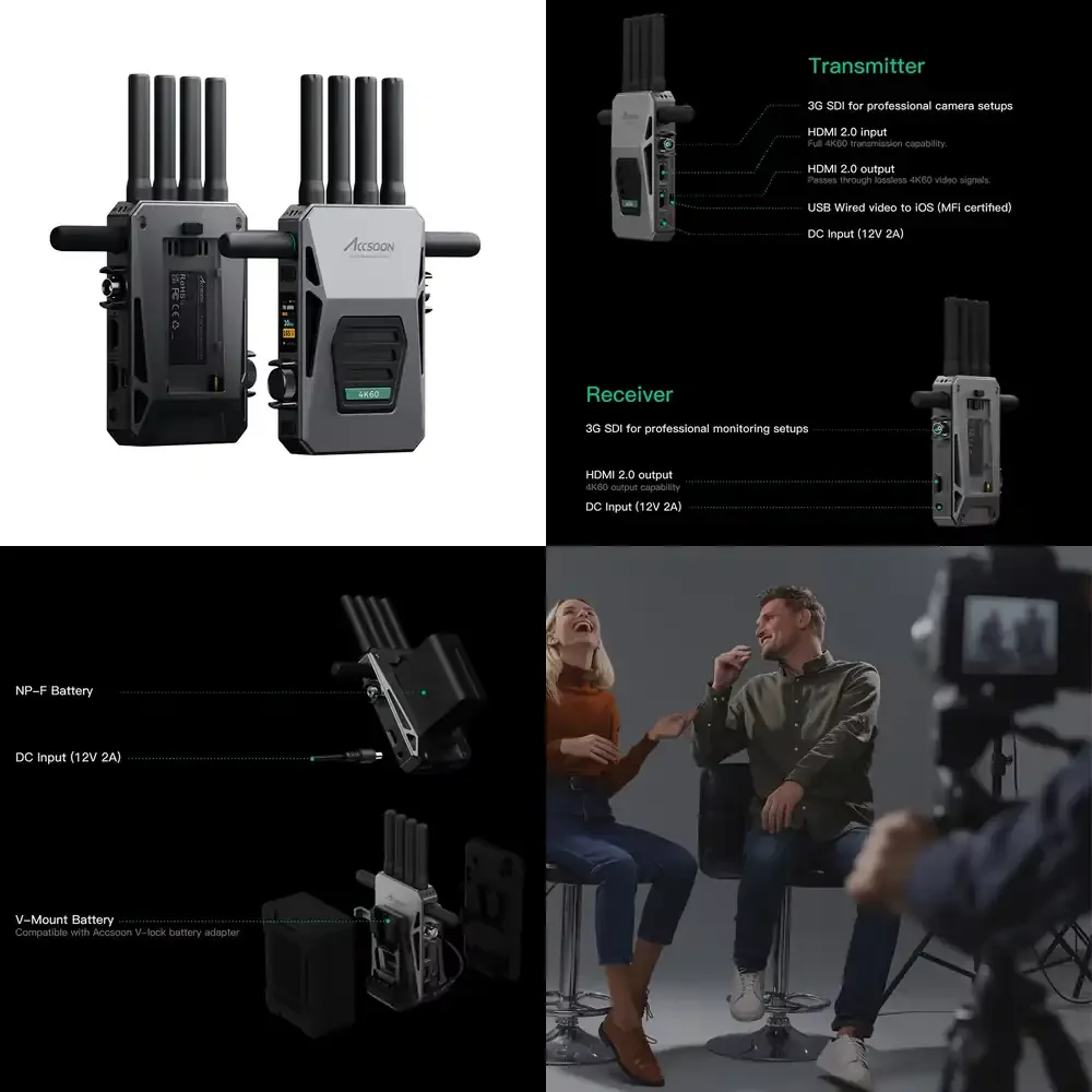 

ACCSOON-transmision De Video Inalambrica CineView Master 4K, 2,5 KM, 2,4 GHz, 6GHz, Accsoon Cineview Master 4k