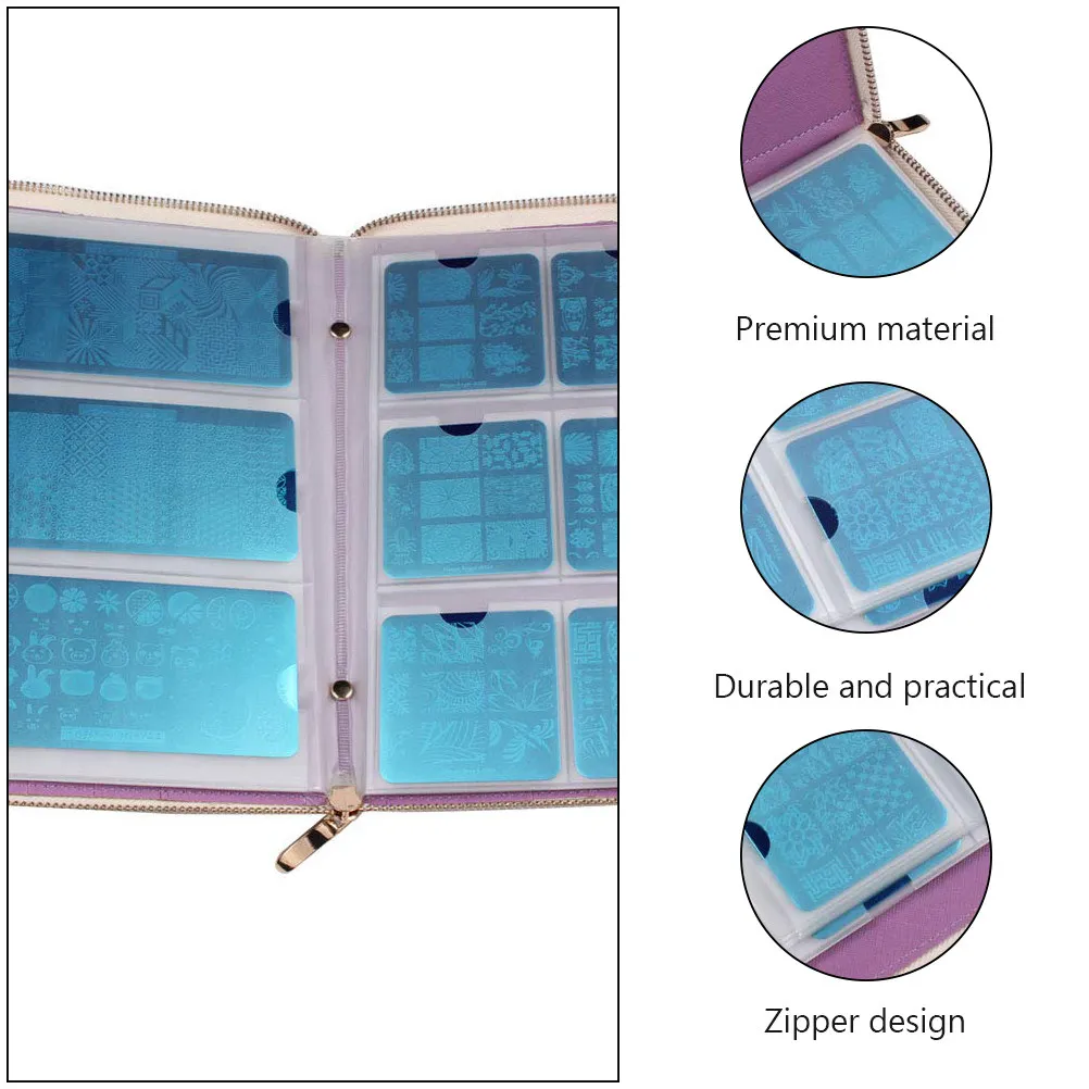 Nail Stamping Plate Storage Bag with Zipper – Manicure Template & Nail Art Organizer