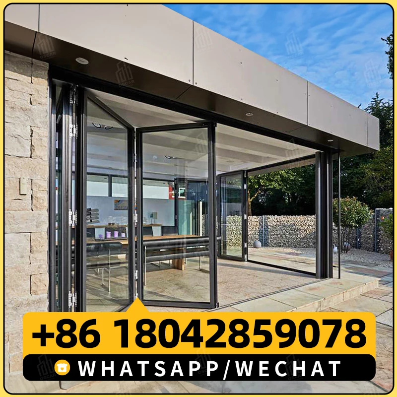 Best Quality Doorwin Patio Double Glass Exterior Accordion folding door Front Residential Entry doors Aluminium Bifold doors