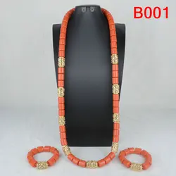Wedding Bridal Artificial Coral Jewelry Set African Nigerian Beads Necklace Set