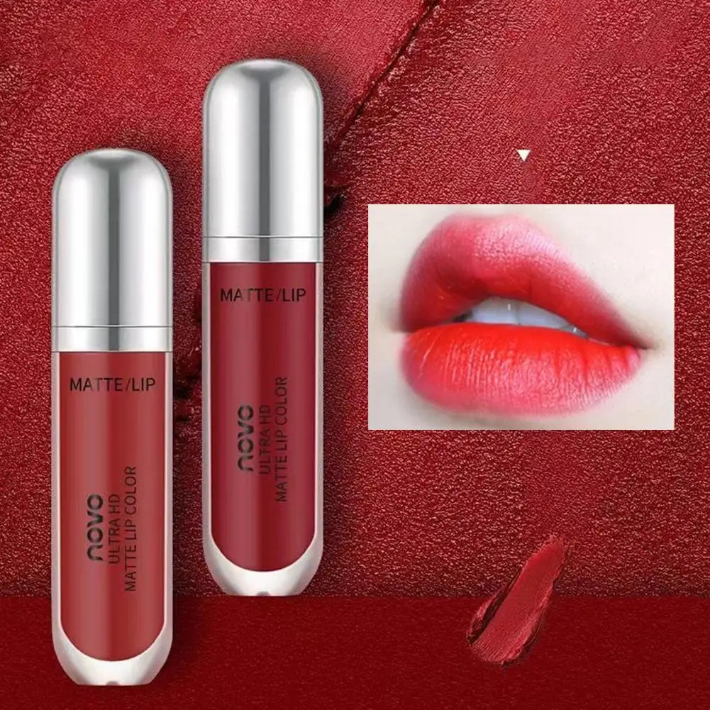 Velvet Lip Glaze Matte vervaagt niet Betaalbare lippenstift Whitening Cup Een non-stick hydraterende J3Y8