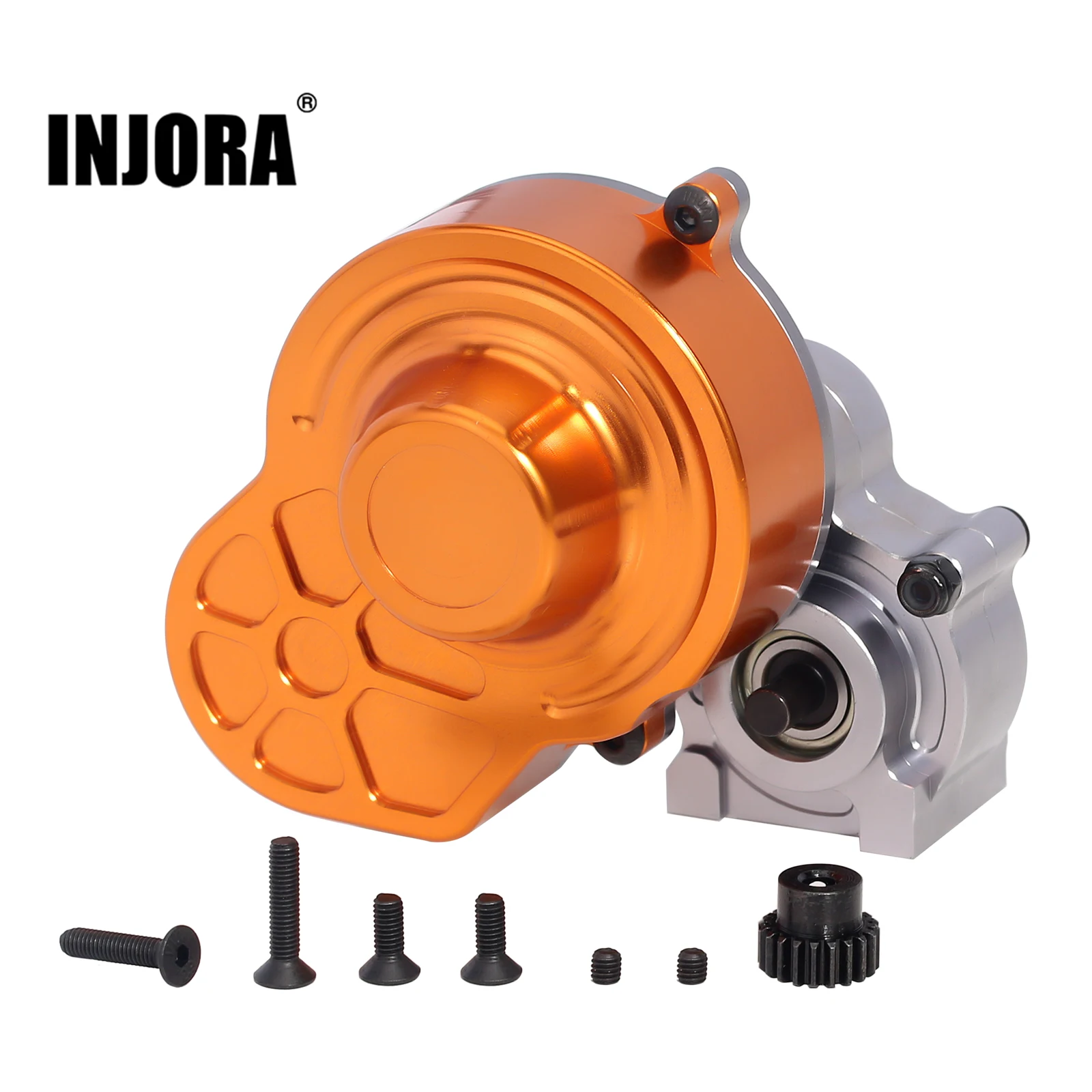 INJORA Complete Metal SCX10 Gearbox Transmission with Gear for 1/10 RC Crawler Car Axial SCX10 Upgrade Parts