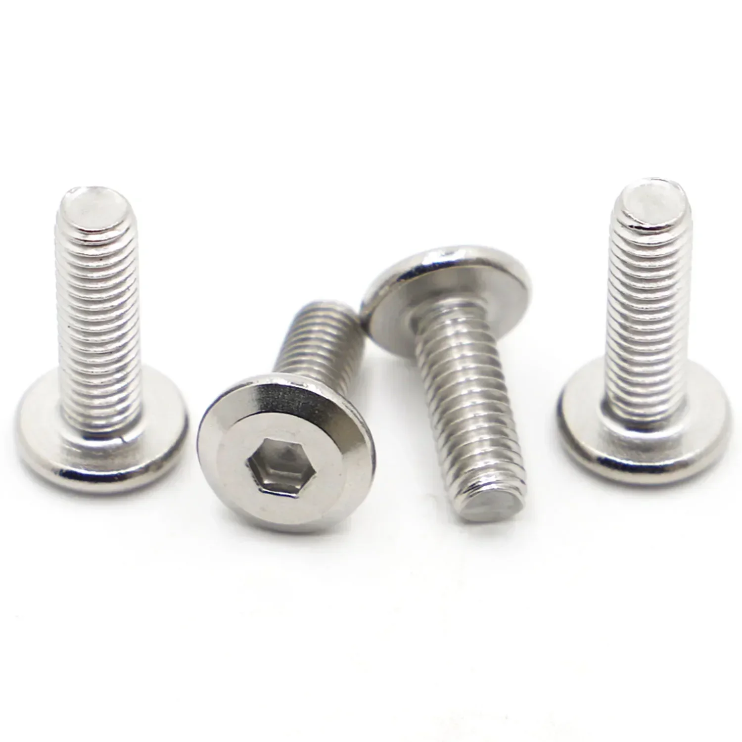 5-20pcs M3 M4 M5 M6 M8 304 Stainless Steel Large Hex Hexagon Allen Socket Flat Head Furniture Rivet Screw Connector Joint Bolt