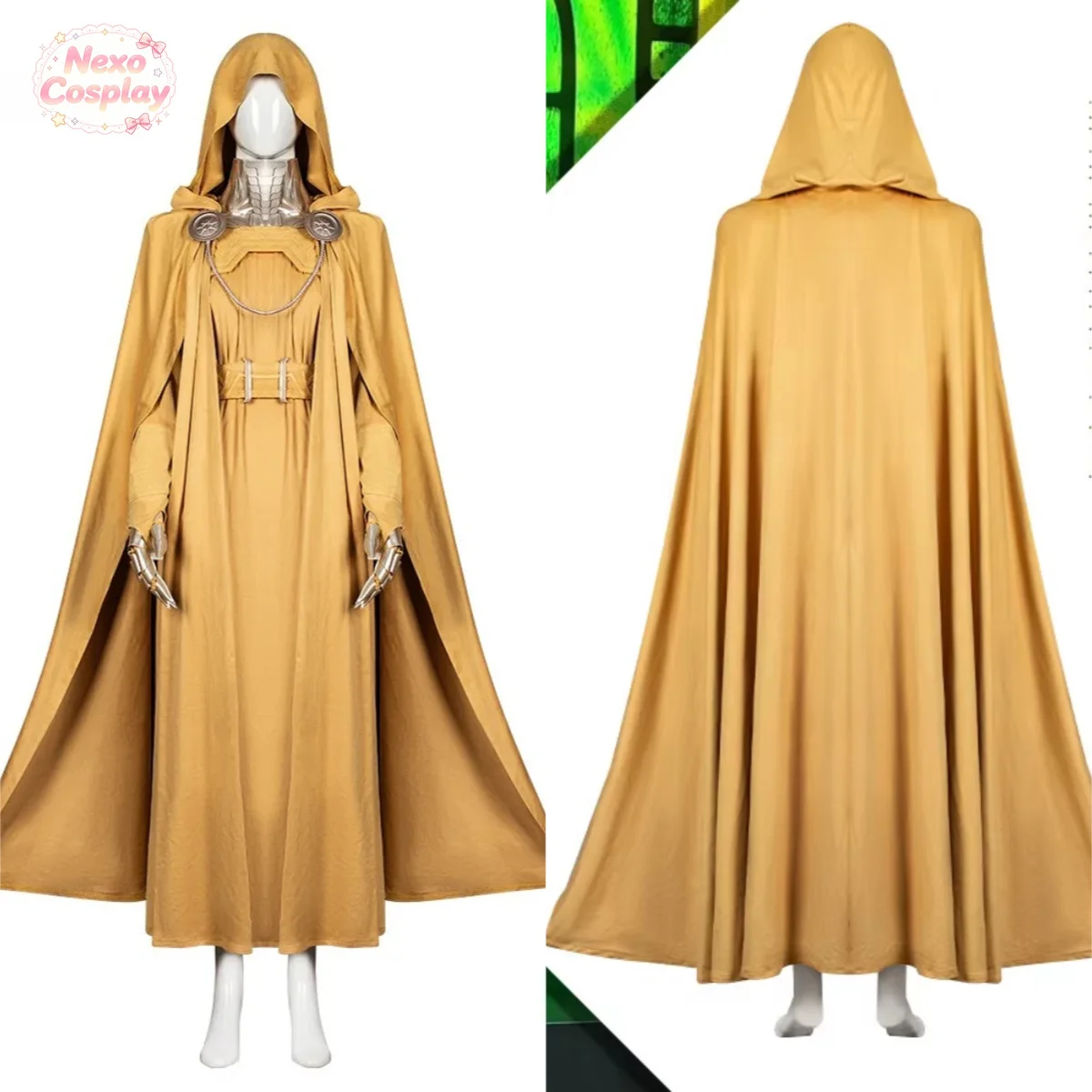 AD Latverian Witch Cosplay Costume Yellow Robe Halloween Full Set Dress NexoCosplay