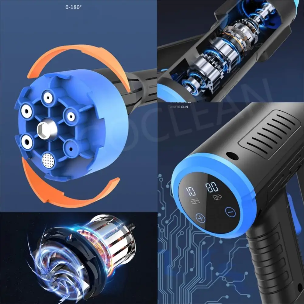 Household Hand Tools Garden Buildings Water Flowers Spray Car High Pressure Portable Cordless Car Washer Tools Kit Machine