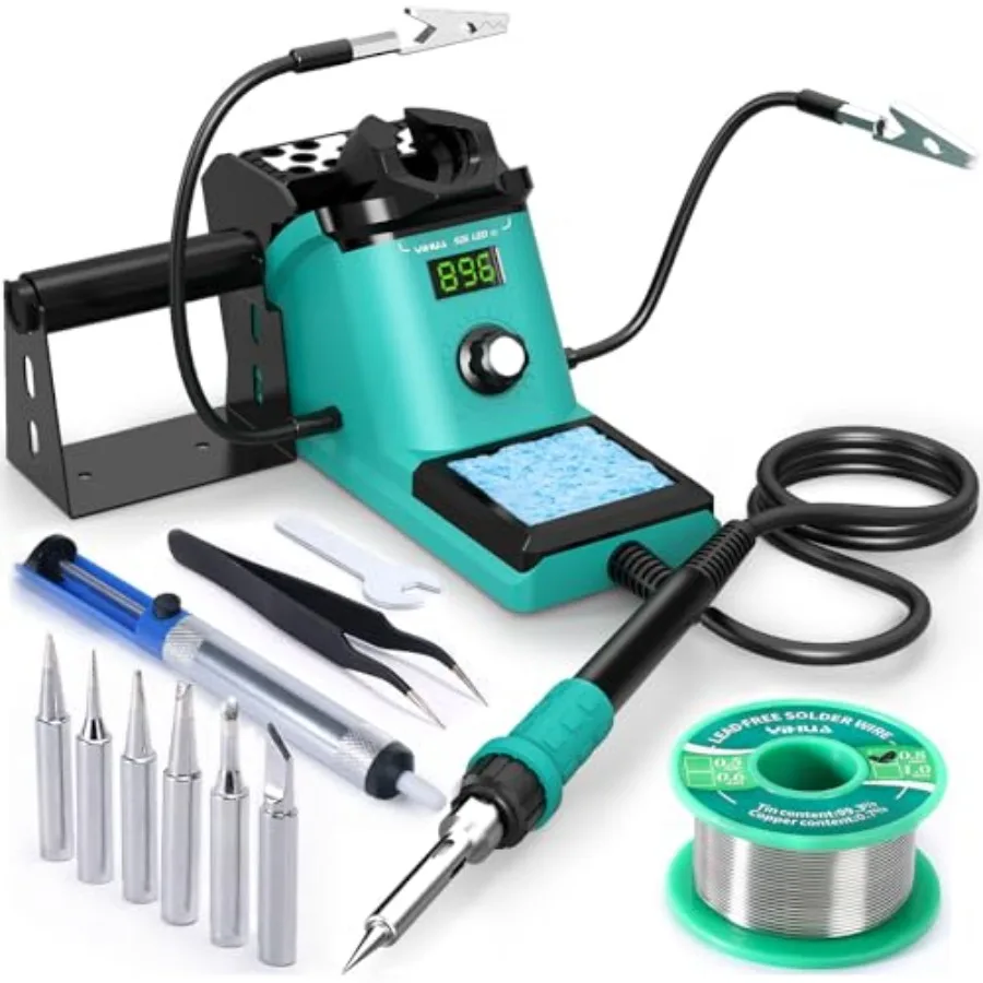 

926 III Soldering Iron Station Kit with 12-IN-1 Helping Hands Solder Dispenser Lead-Free Solder 6 Soldering Tips Desoldering Pu