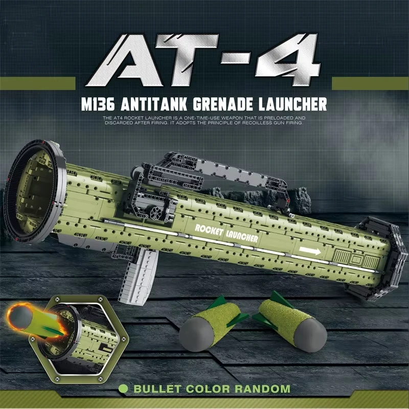 

1748pcs WW2 Military Original M136-AT4 Bazooka Building Blocks Guns NO.77027 Model Army Weapons Bricks Kids Toys Boys Gifts